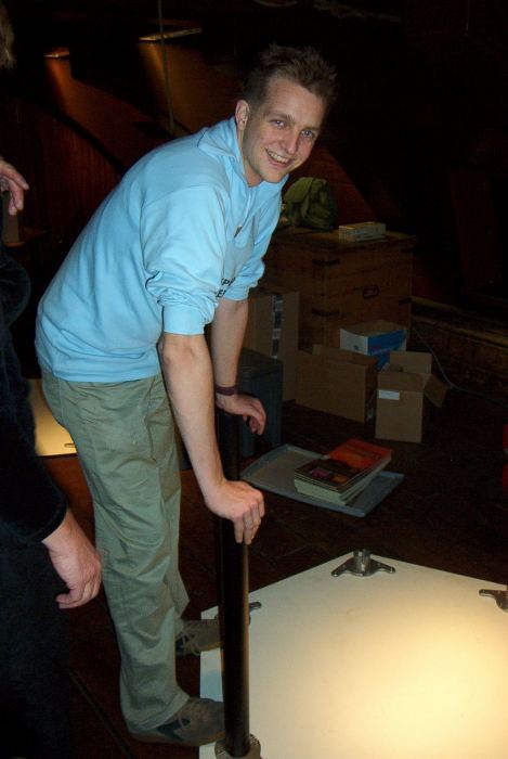 Rob constructing the tables.