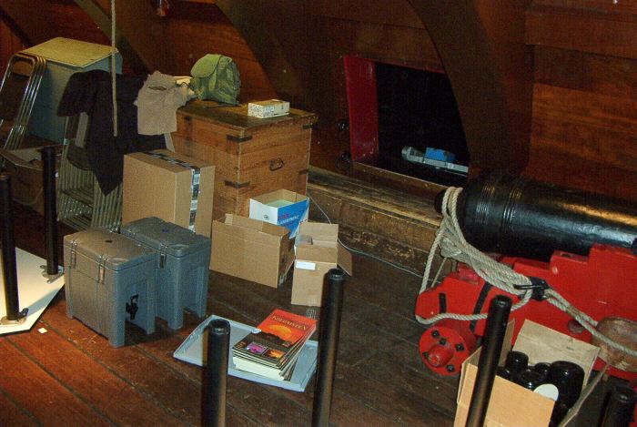 Moving stuff into the ship.