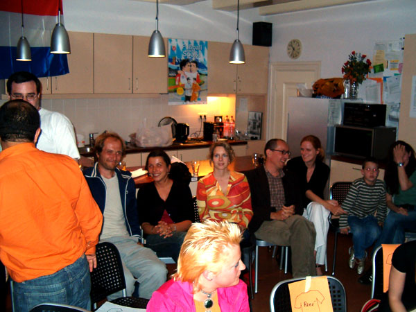 We were with 6 Holland fans and 30 Germany fans watching the match in the kitchen, on the main floor. .