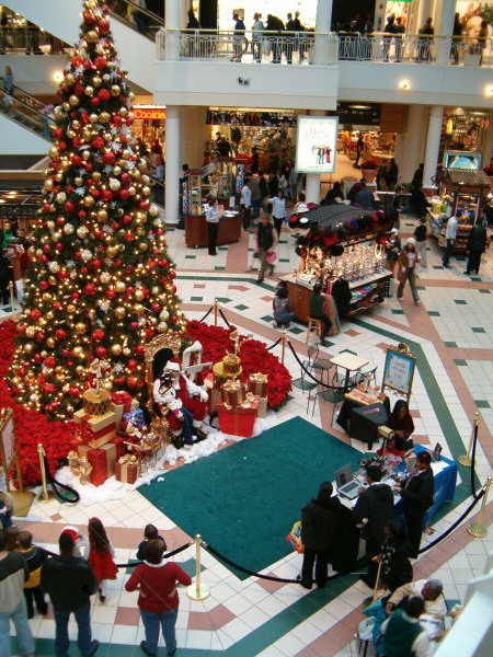 Mall with Santa Claus.