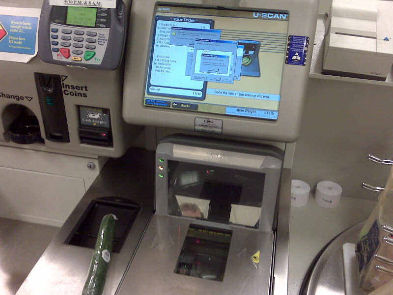 Self service checkout crashed.