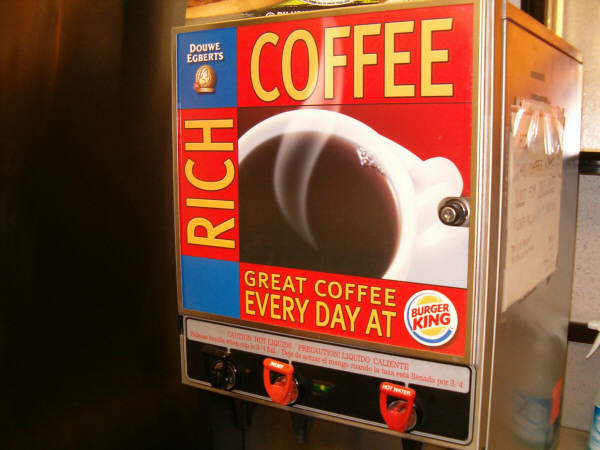 Douwe Egberts at Burger King.
