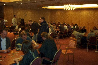 The room in the hotel we're playing games in tonight.